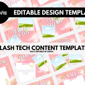 Editable Lash Technician IG Template, Pink and Gold Story & Post Templates , Small Biz Templates, Pre-Made Lash Template, IG Posts