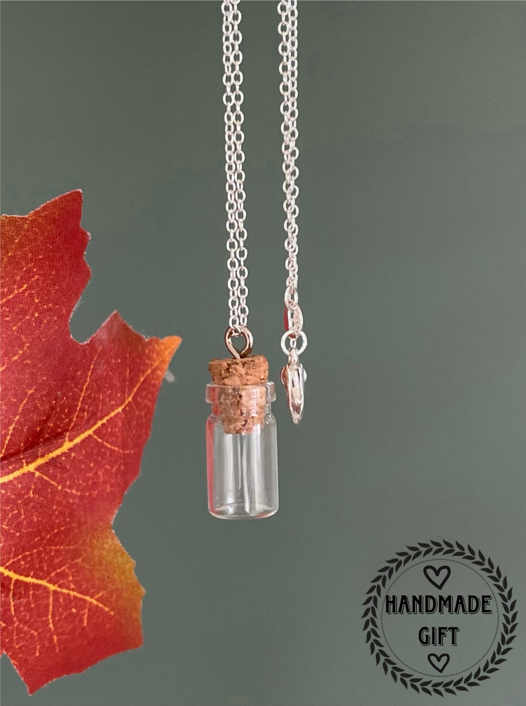 Clear Glass Bottle Necklace, DIY Empty Bottle Necklace, Jar Necklace