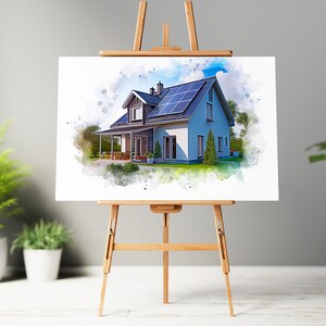 home painting, realtor gift, house print, housewarming gift, house painting, watercolor painting, custom painting, housewarming gift, watercolor art, custom portrait, New house portrait, Unique Home Portrait, Realtor Closing Gift - by Pawarty
