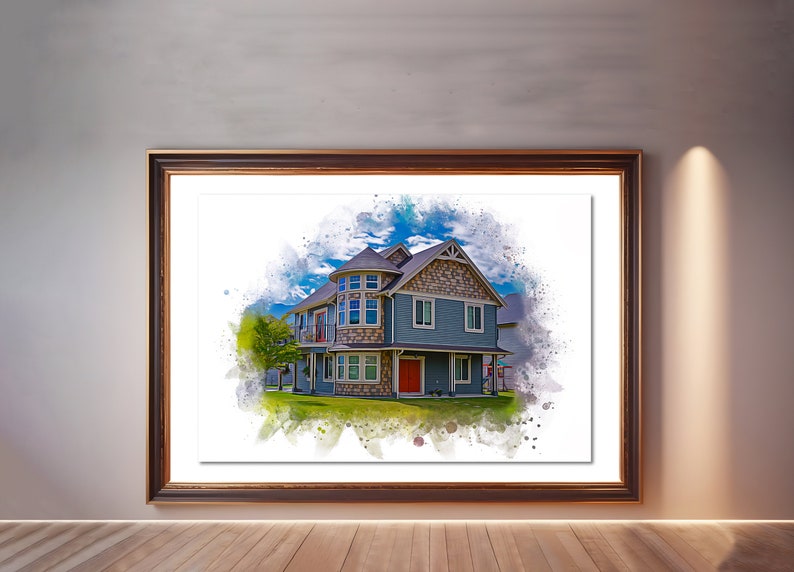 Order your CUSTOM HOME PAINTING today and enjoy a UNIQUE HOME PORTRAIT that doubles as a perfect HOUSEWARMING GIFT or REALTOR CLOSING GIFT - by Pawarty