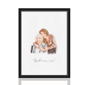 mothers day gift, gift from daughter, Watercolor painting, family portrait, anniversary gift, mom birthday gift, personalized gifts, drawing from photo, godparent gift, gift for her, gift for wife, gift for husband, first mothers day