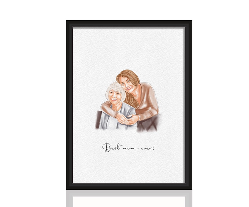 mothers day gift, gift from daughter, Watercolor painting, family portrait, anniversary gift, mom birthday gift, personalized gifts, drawing from photo, godparent gift, gift for her, gift for wife, gift for husband, first mothers day