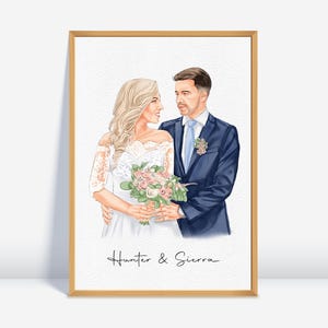 Anniversary Present, Valentines Day Gift, Gift for Her Him, Wife Husband Gift, Loved one Portrait, Engagement Gift, Couple Portrait.