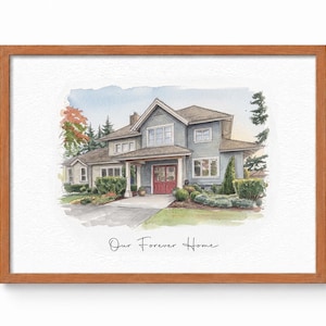 Home portrait, house painting, housewarming gift, our first home sign