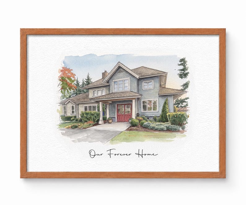Home portrait, house painting, housewarming gift, our first home sign