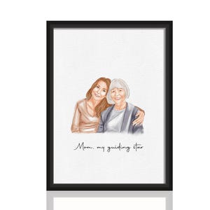 mothers day gift, gift from daughter, Watercolor painting, family portrait, anniversary gift, mom birthday gift, personalized gifts, drawing from photo, godparent gift, gift for her, gift for wife, gift for husband, first mothers day