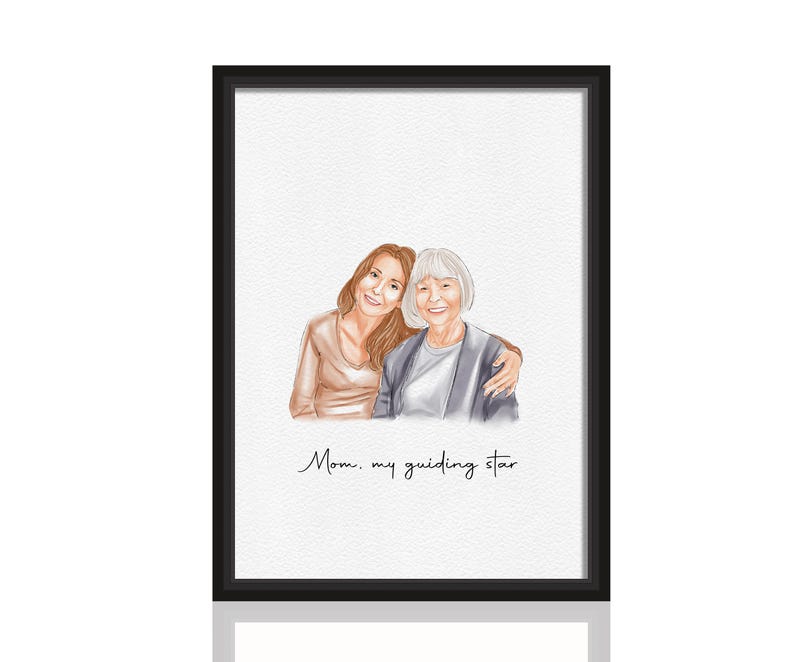 mothers day gift, gift from daughter, Watercolor painting, family portrait, anniversary gift, mom birthday gift, personalized gifts, drawing from photo, godparent gift, gift for her, gift for wife, gift for husband, first mothers day