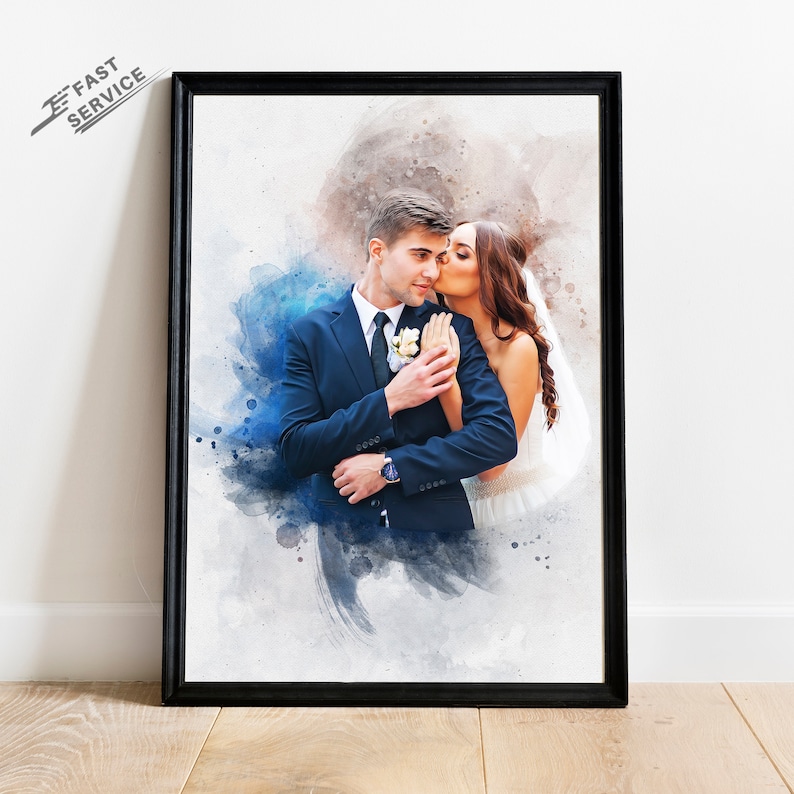 Photo to painting, wedding gift, Personalized Gift, engagement gift, Couple Portrait, gift for him, gift for her, painting from photo, portrait from photo, Wedding Anniversary, Custom Watercolor, housewarming gift, Christmas Gift