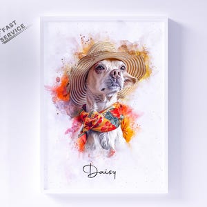 Mini custom watercolor pet portrait, dog portrait from photos, personalized pet remembrance gift, miniature painting, mother's day gift