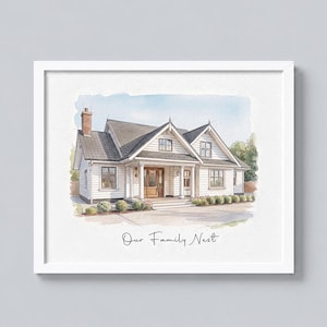 Home portrait, watercolor house painting, housewarming gift, our first home sign, House portrait, home sweet home sign, realtor closing gift