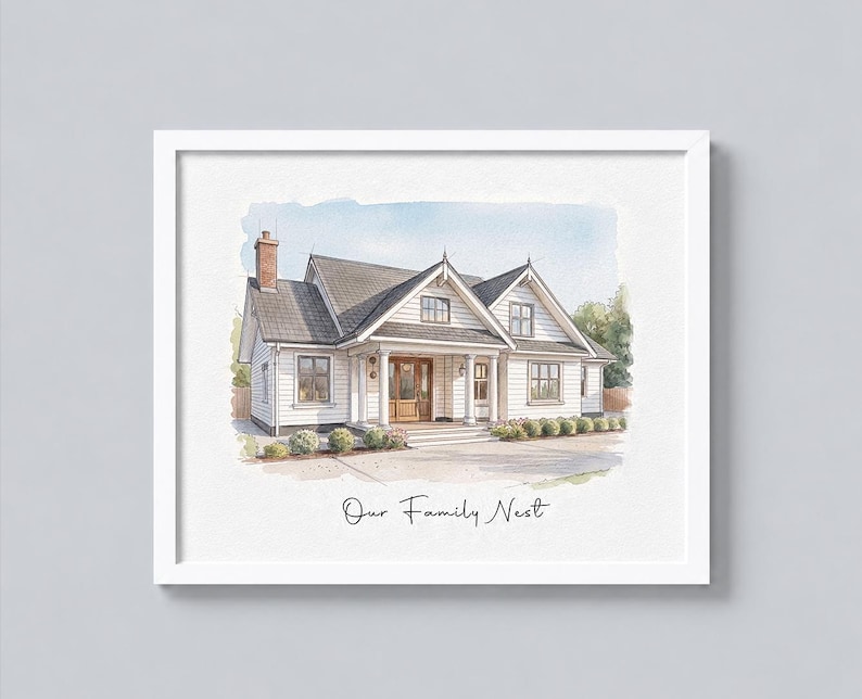 Home portrait, watercolor house painting, housewarming gift, our first home sign, House portrait, home sweet home sign, realtor closing gift
