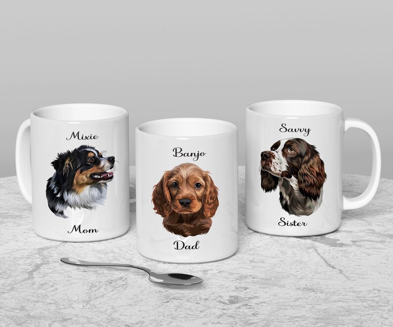 Custom Pet Coffee Mug Using Pet Photo Hand Drawn Dog Picture Mug Personalized