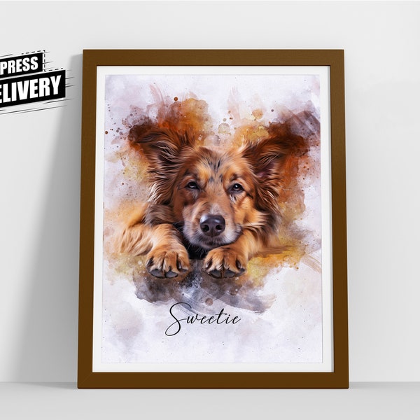 Custom Pet Portraits Using Pet Photo Personalized memorial Mother's day Gift Dog Portraits Cat Portraits Girlfriend Gift