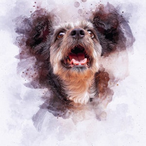 Custom Watercolor Pet Portrait From Photo | Personalized Dog Portrait Drawing from photo | Mother's day Gift | Dog Memorial / pet loss Gift