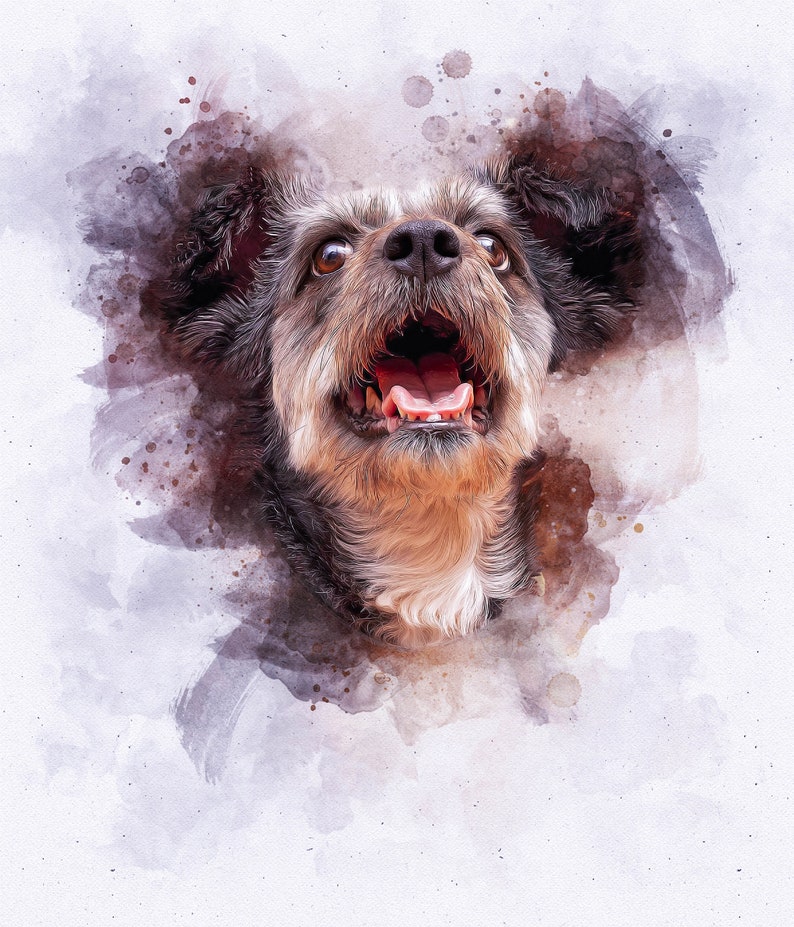 Custom Watercolor Pet Portrait From Photo | Personalized Dog Portrait Drawing from photo | Mother's day Gift | Dog Memorial / pet loss Gift