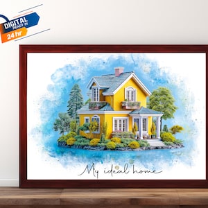 Personalized Watercolor House Portrait | New Home Portrait Gift | House Warming Gift | First Home Art | Realtor Closing Gift | Venue Drawing