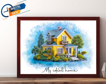 Personalized Watercolor House Portrait | New Home Portrait Gift | House Warming Gift | First Home Art | Realtor Closing Gift | Venue Drawing