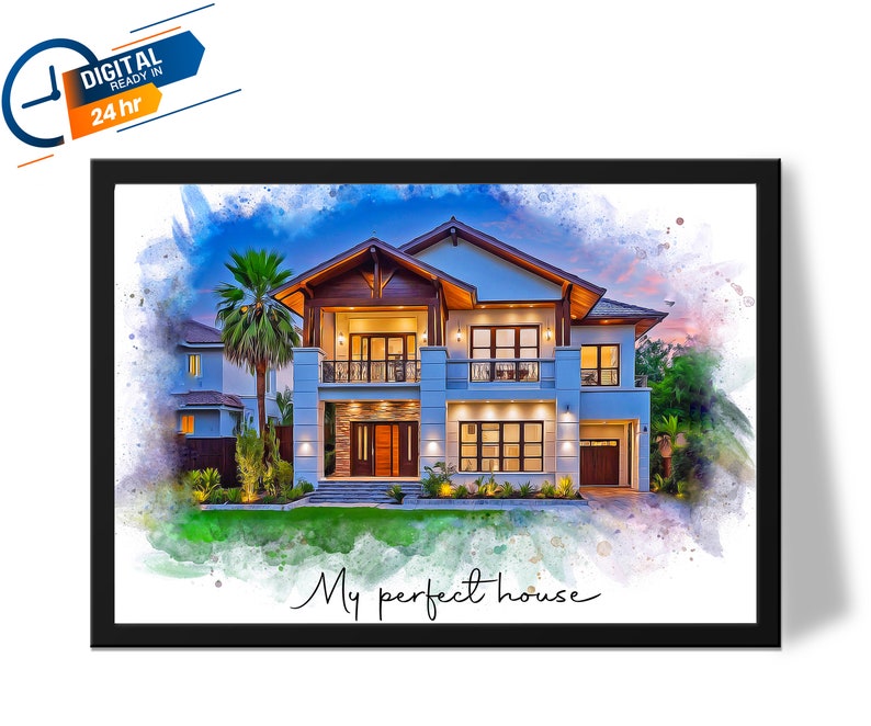 Custom House Portrait | Housewarming Gift | House Painting | New Home ...