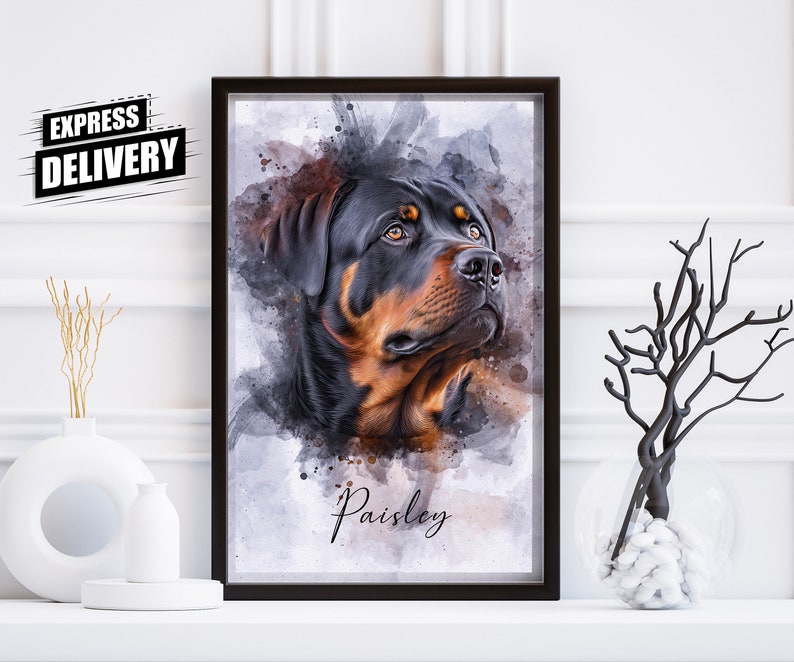 Watercolor Pet Portrait from Photo to Personalized gift for her girlfriend, mom, custom Dog Portrait Cat Portrait, Unique Mother's day gift