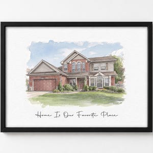 home portrait, house painting, housewarming gift, our first home sign, home sweet home sign, watercolor home