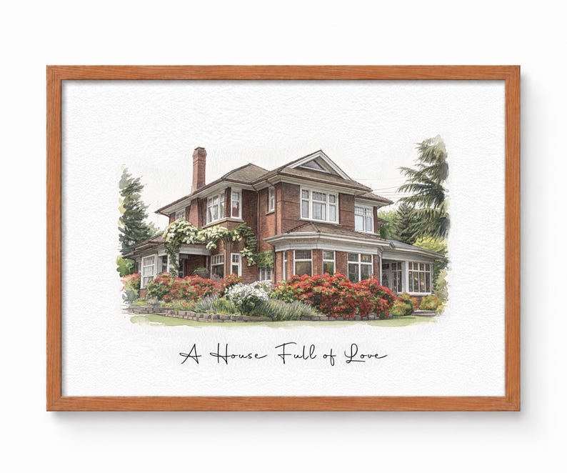 Home portrait, watercolor house painting, housewarming gift, our first home sign, House portrait, home sweet home sign, realtor closing gift