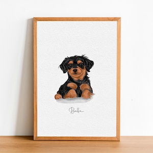 Mini custom watercolor pet portrait from photo | hand painted dog portrait | Personalized drawing from photo | Memorial gift for Pet owner