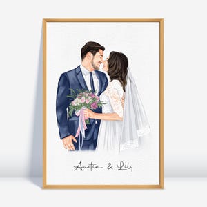 Personalized Gift, Wedding Portrait, Wedding Gift, Anniversary Present, Valentines Day Gift, Gift for Her Him, Wife Husband Gift, Loved one Portrait, Engagement Gift.