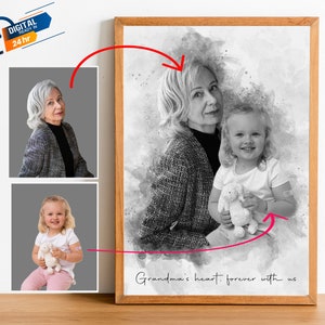 Add Loved One to Photo | Loss of Father / Mother | Custom Family Portrait | Combine Portrait Mother's day gift | Memorial Gift for Mom / Dad