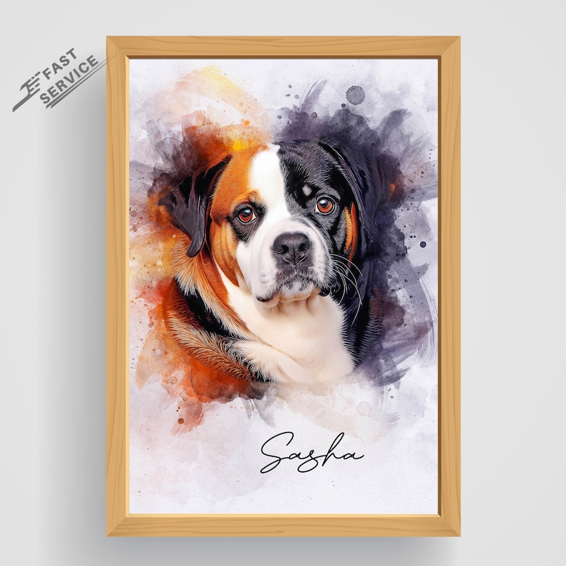 Custom Watercolor Pet Portrait From Photo | Personalized Dog Portrait Drawing from photo | Mother's day Gift | Dog Memorial / pet loss Gift