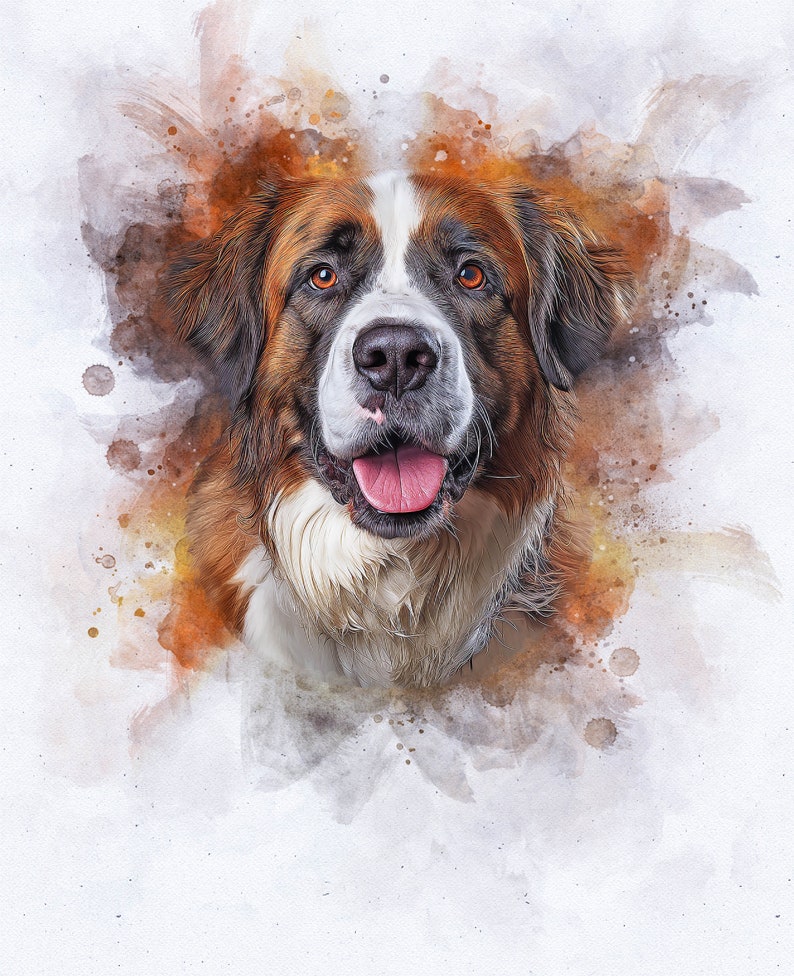 Custom Watercolor Pet Portrait From Photo | Personalized Dog Portrait Drawing from photo | Mother's day Gift | Dog Memorial / pet loss Gift