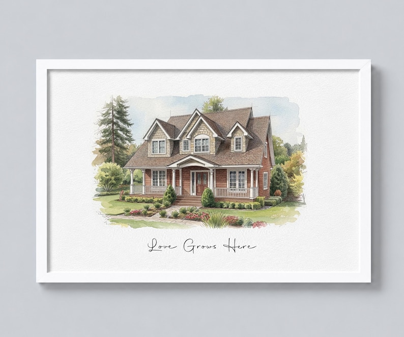Home portrait, house painting, housewarming gift, our first home sign, home sweet home sign, watercolor house portrait, realtor gift