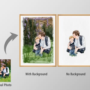 Father's Day Gift, Personalised Gift for Dad Birthday, Custom family Portrait, Portrait from Photo
