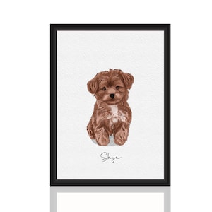 Mini custom watercolor pet portrait from photo | hand painted dog portrait | Personalized drawing from photo | Memorial gift for Pet owner