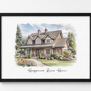 Home portrait, house painting, housewarming gift, our first home sign, home sweet home sign, watercolor house portrait, realtor gift