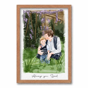 Father's day gift, portrait from photo, gift for dad