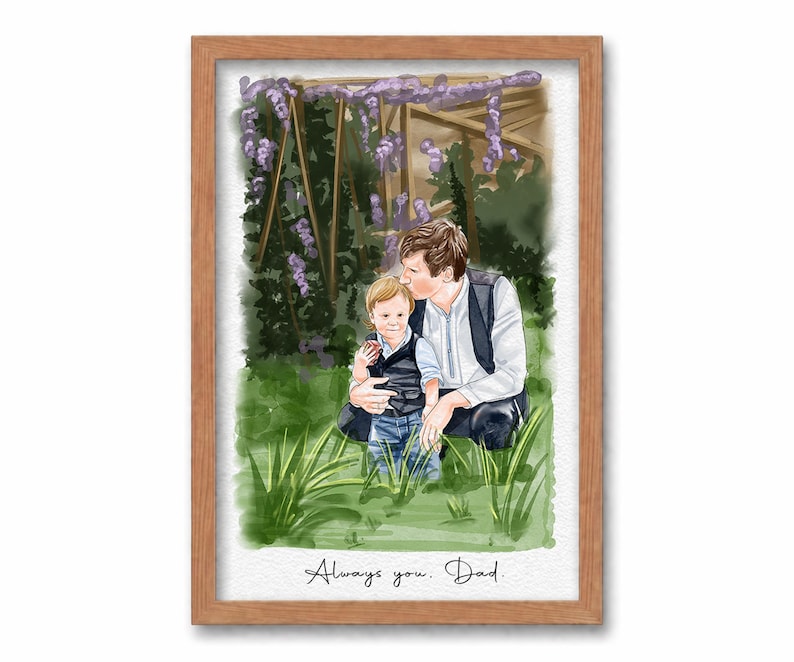 Father's day gift, portrait from photo, gift for dad