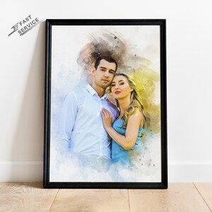 Photo to painting, wedding gift, Personalized Gift, engagement gift, Couple Portrait, gift for him, gift for her, painting from photo, portrait from photo, Wedding Anniversary, Custom Watercolor, housewarming gift, Christmas Gift