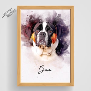 Watercolor portrait, dog portrait, custom pet portrait, Dog painting, personalized Dog, Portrait from photo, dog memorial, Gift for dog owners, Drawing from photo, pet sympathy gift, pet loss Gift, Mother's day gift, Birthday gift