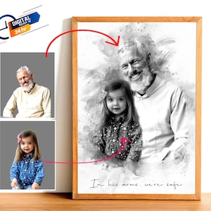 Add Deceased Loved One to Photo | Family Portrait Painting From Photo | Custom Portrait from combine photos | Memorial art Mother's day gift