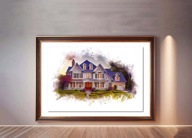 Celebrate with a HANDMADE HOUSE PRINT, a CUSTOM PAINTING that captures the essence of your HOME, ideal for any HOUSE PAINTING lover - by Pawarty