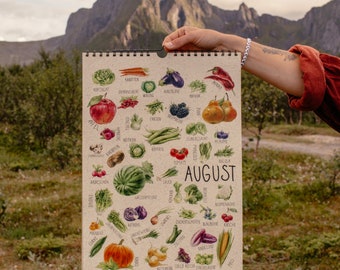 Saisonkalender bunt // Saisonkalender Obst Gemüse Din A3 A4 A5