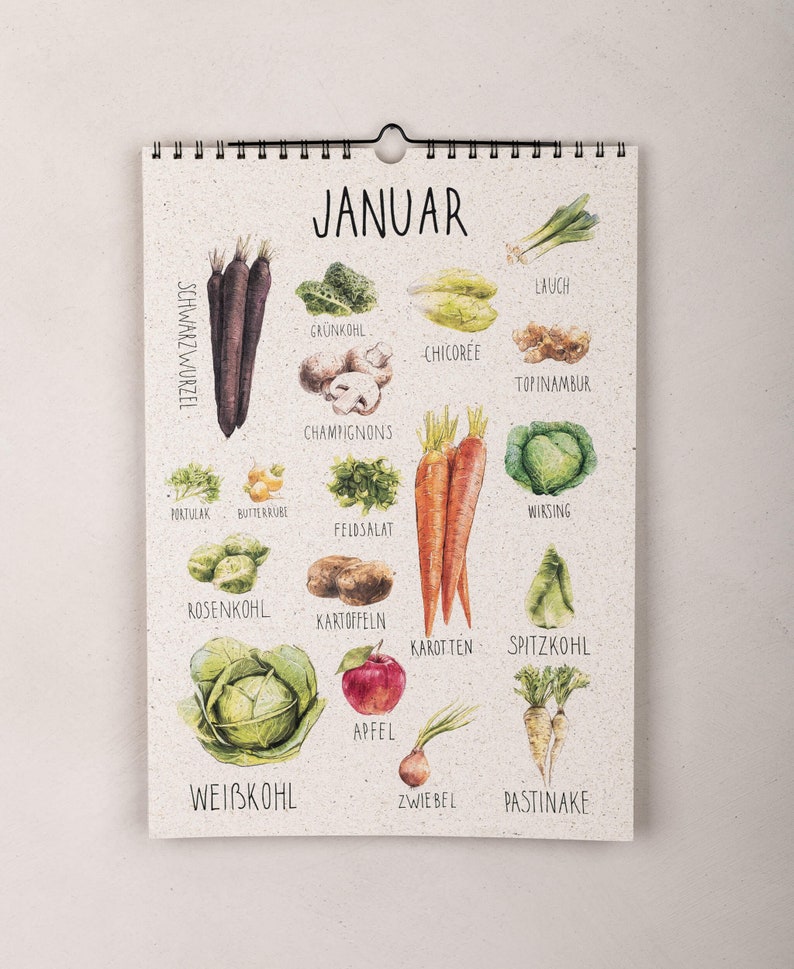 Saisonkalender bunt // Saisonkalender Obst Gemüse Din A3 A4 A5 Bild 3