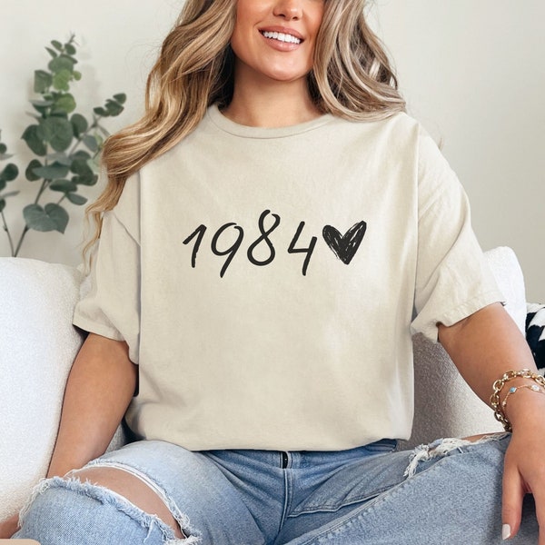 Birth Year Tshirt, Personalized Birthday Shirt, 30th 40th 50th Birthday Gift, 1984 Custom Number Tee Birthday Year T-Shirt For Women For Men