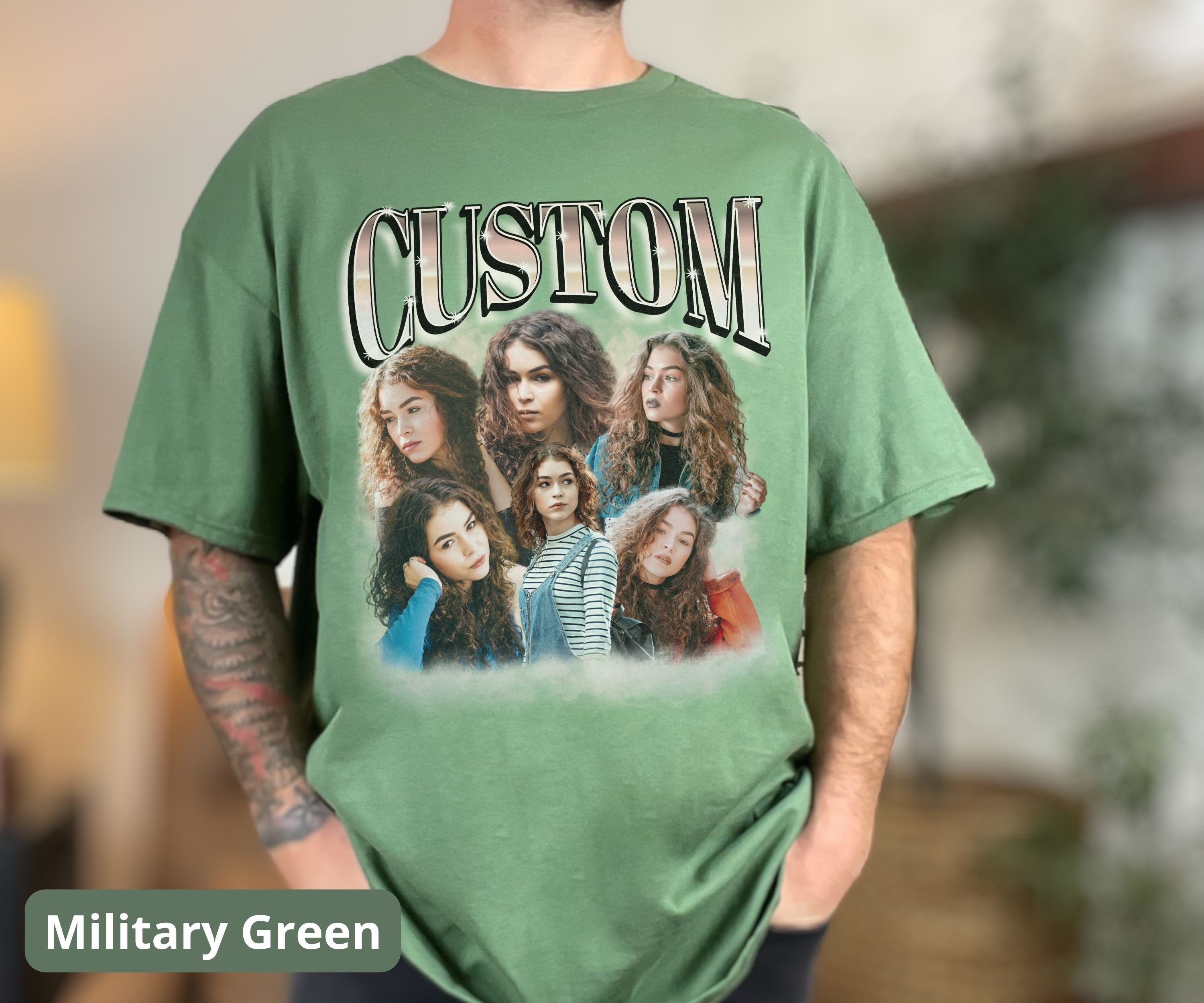 Custom Bootleg Rap Tee, Vintage Graphic 90s Tshirt, Shirt With Girlfriend Face