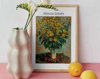 Claude Monet Flower Vase Poster Glicée Print. Scandinavian Wall Art. Contemporary Art Wall for Living & Dining Room. Maximalist Home Decor