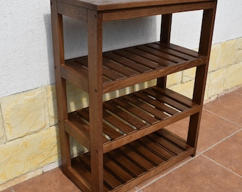 Schuhschrank aus Eiche, Schuhaufbewahrungsschrank aus Massivholz, Schuhorganizer für den Eingangsbereich, Schuhregal aus Holz, Aufbewahrungsbank für Flur, Sonderanfertigung
