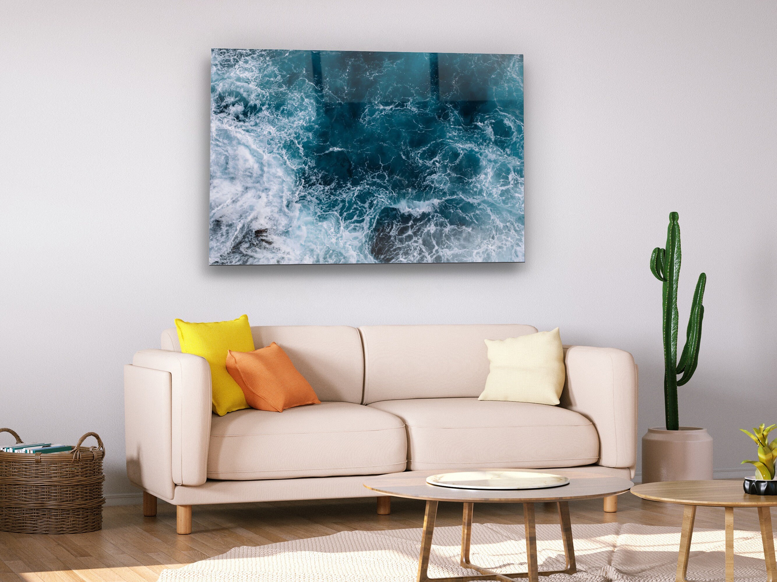 Sea Glass Wall Art ,ocean Glass Wall Art , Glass Wall Art Gift, Ocean