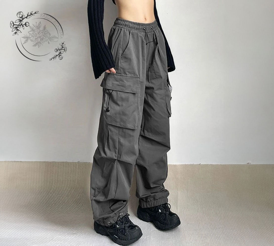 Streetwear Cargo Pants, Techwear Pants for Women, Y2k Fashion Wide