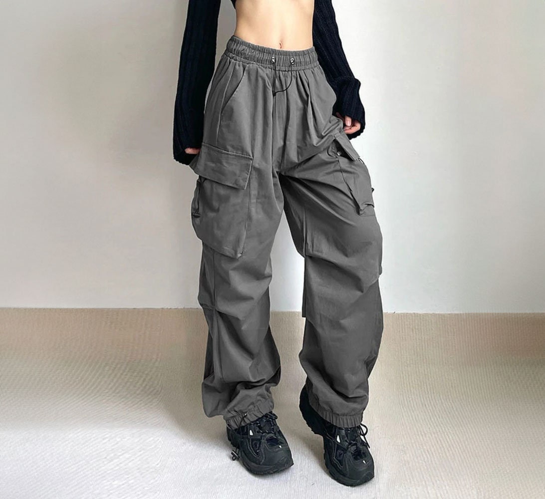 Streetwear Cargo Pants Techwear Pants For Women Y2k Fashion Wide Leg