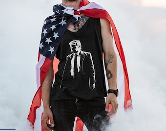 DONALD TRUMP Tank Top Donald Trump Tank Trump T Shirt Donald Trump Gift Trump Supporter Personalized Gift Trump 2024 Patriotic USA Trump Tee
